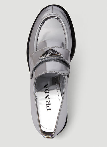 Prada Mirrored Loafers Silver pra0251014