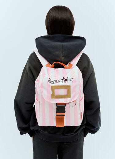 Acne Studios Striped Backpack Pink acn0255028