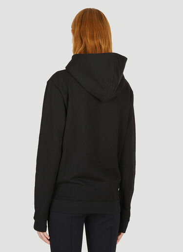 Saint Laurent Logo Embroidered Hooded Sweatshirt Black sla0249046