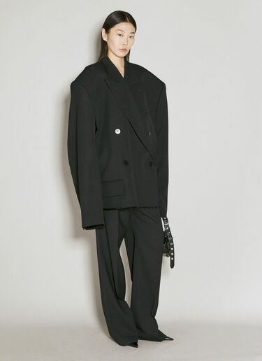 Balenciaga Cropped Wool Blazer Black bal0255003