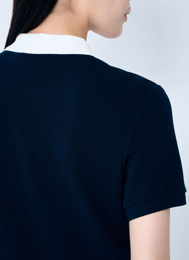 Miu Miu Polo Shirt Dress With Pleated Hem Blue miu0259013