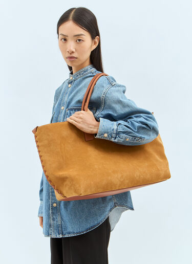 Bottega Veneta Large Cabat Suede Tote Bag Camel bov0257057