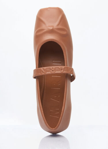 Marni Mary Jane Ballerina Flats Brown mni0259016