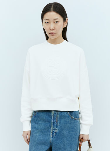 Gucci Interlocking G Zip-Up Sweatshirt White guc0255015