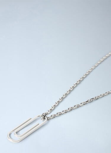 LN-CC® - Off-White: Paperclip Necklace - Grey Off-White Paperclip Necklace Grey ofw0164448