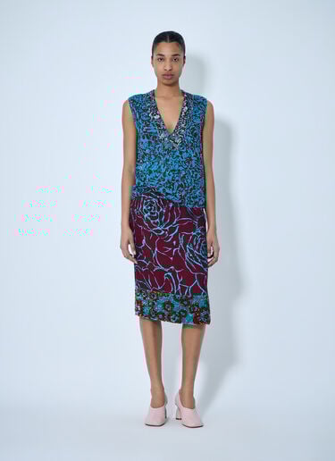 Dries Van Noten Embellished V-Neck Sleeveless Top Blue dvn0263007