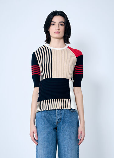 Bottega Veneta Rib Patchwork Sweater Beige bov0259003