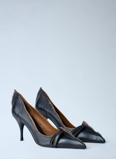 Antiqued Leather Pumps Prada Antiqued Leather Pumps Black pra0264015