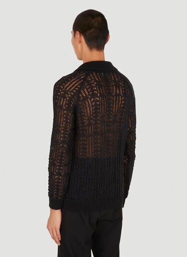 Saint Laurent Lace Knit Cardigan Black sla0149011