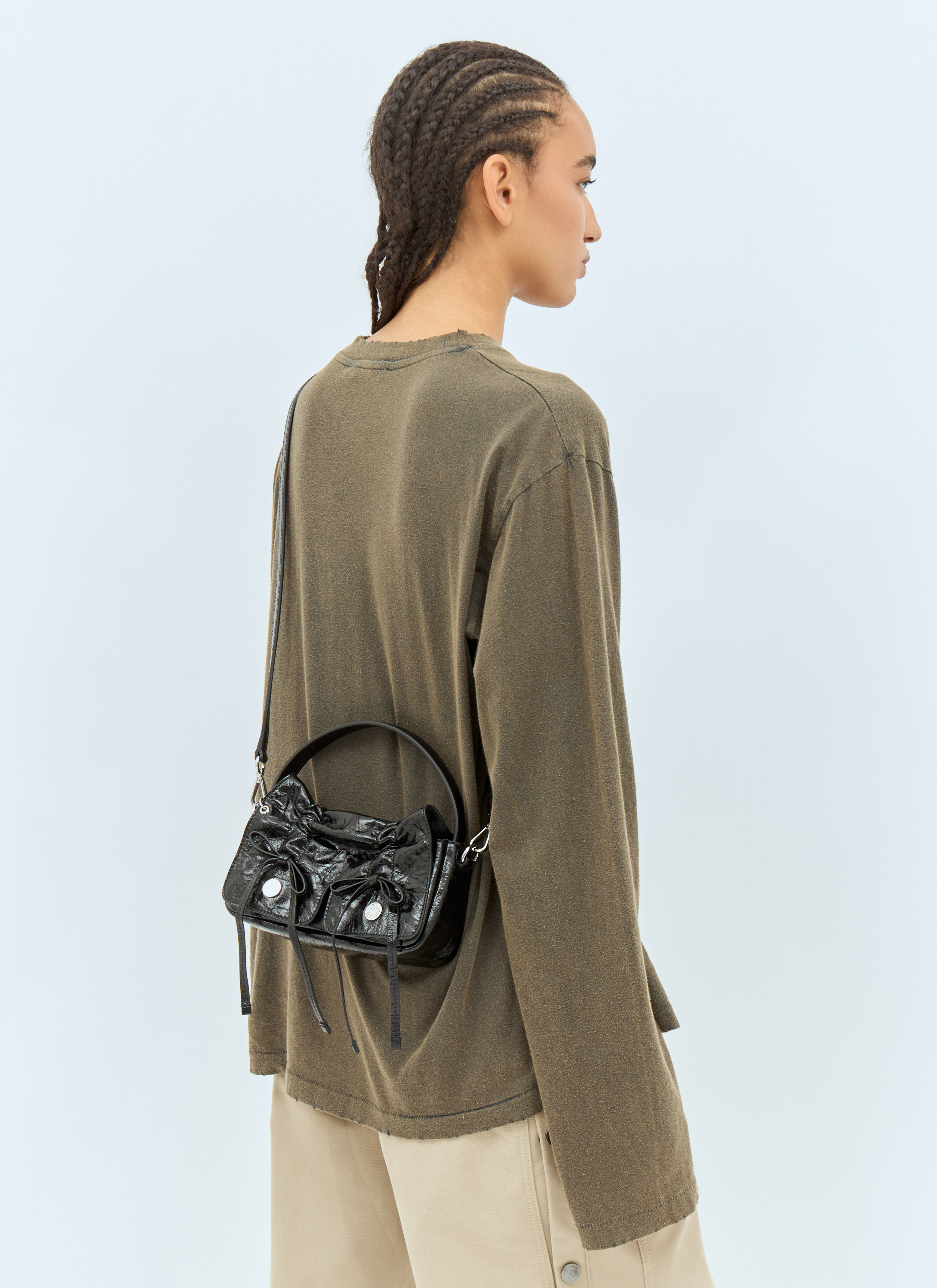 バッグ ACNE STUDIOS shoulder bag Acne Studios Women's' Micro Multi-Pocket Shoulder Bag in Black