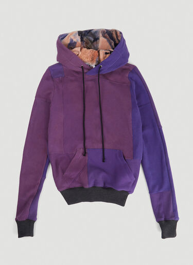 DRx FARMAxY FOR LN-CC Monochromatic Deconstructed Panelling Hooded Sweatshirt Purple drx0346003