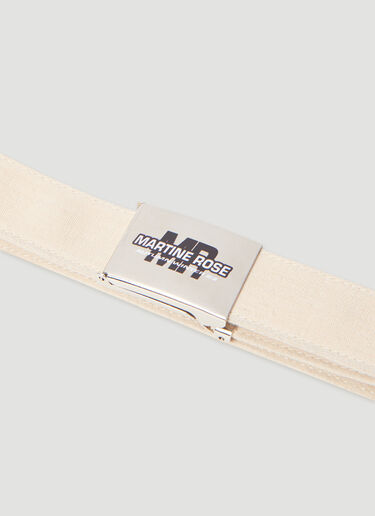 Martine Rose Logo Motif Canvas Belt Cream mtr0154020