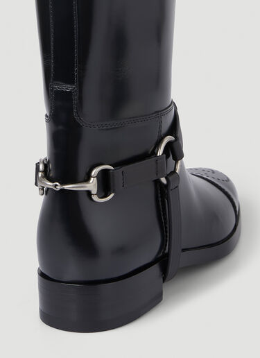 Gucci Zelda Harness Knee High Riding Boots Black guc0247103