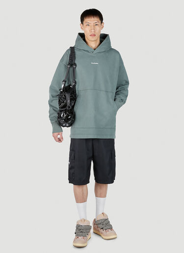 Acne Studios Logo Print Hooded Sweatshirt Green acn0152016