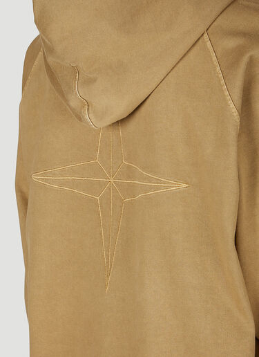 Stone Island Logo Embroidery Hooded Sweatshirt Brown sto0152062