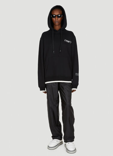 7 Moncler FRGMT Hiroshi Fujiwara Logo Embroidery Hooded Sweatshirt Black mfr0351004