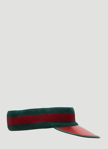 Gucci Ribbed Knit Visor Hat Red guc0137036