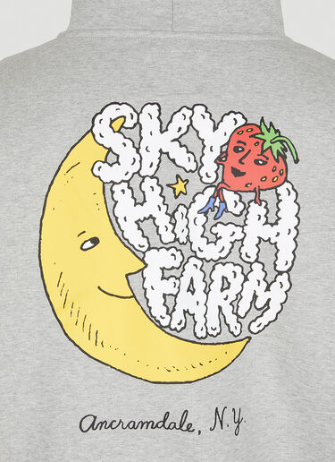 Sky High Farm Logo Print Hooded Sweatshirt Grey skh0348015