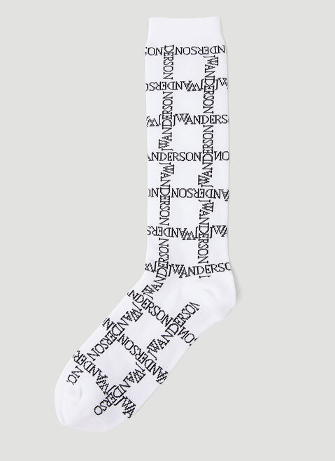 Kenzo Logo Grid Long Socks Black knz0154035
