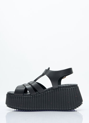 Chloé 나마 웨지 샌들 블랙 chl0257035