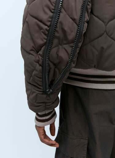 Dries Van Noten Quilted Zip Bomber jacket Brown dvn0154007