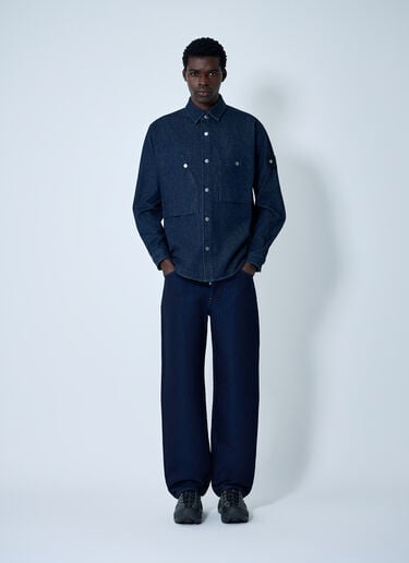 Denim Compass Patch Shirt Stone Island Denim Compass Patch Shirt Denim sto0162080
