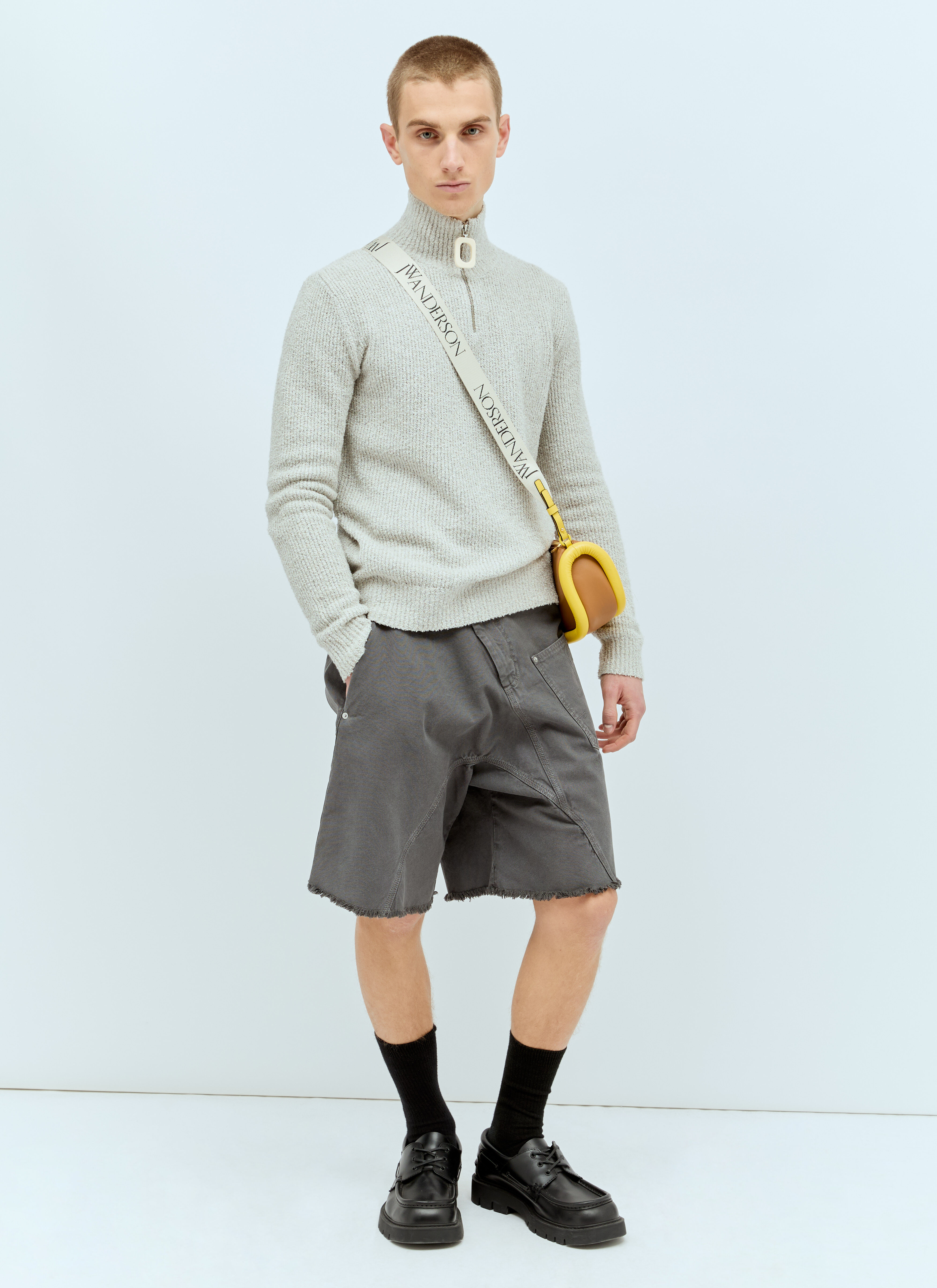 JW Anderson Men's' Twisted Workwear Bermuda Shorts in Grey | LN-CC®