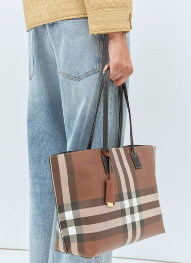 Burberry Medium Check Tote Bag Brown bur0255085