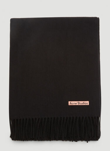 Acne Studios Fringe Wool Scarf Black acn0346017