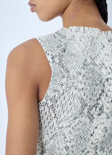 Alexander Wang Snake-Print Embossed Tank Top White awg0259012