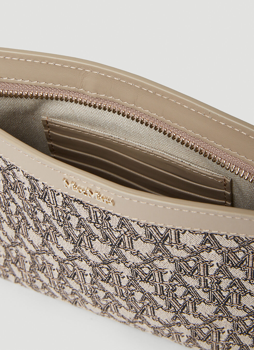 Max Mara Women's' Jacquard Logo Shoulder Bag in Beige | LN-CC® Max Mara Women's' Jacquard Logo Shoulder Bag in Beige | LN-CC®