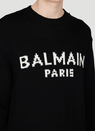 Balmain Logo Knit Sweater Black bln0153006