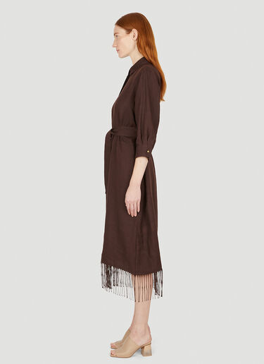 Max Mara Fringed Shirt Dress Brown max0252020