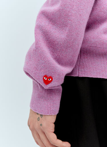 Comme Des Garçons PLAY Wool Knit Cardigan Purple cpl0356010