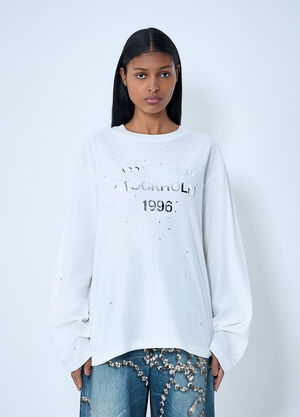 Acne Studios Logo Print Long Sleeve T-Shirt White acn0263007
