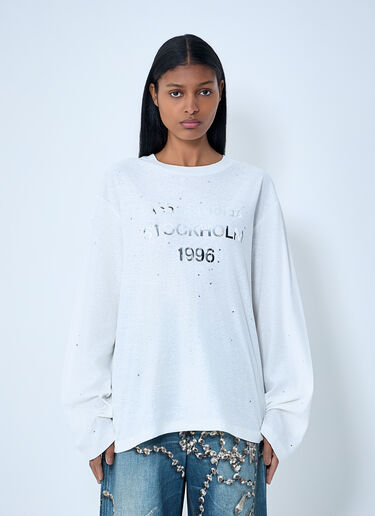 Acne Studios Logo Print Long Sleeve T-Shirt White acn0263007