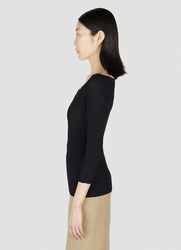 Max Mara 사투르노 스쿠프넥 탑 블랙 max0252006