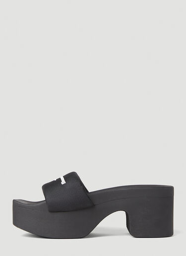 Alexander Wang Logo Motif Platform Slides Black awg0251051