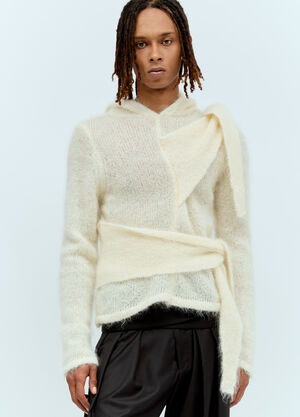 Patta Mohair Tied Hooded Sweater Grey pat0156006