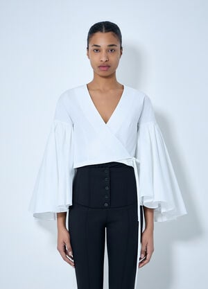 Jacquemus V-Neck Wrap Blouse White jac0264011
