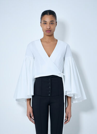 V-Neck Wrap Blouse Jacquemus V-Neck Wrap Blouse White jac0264011