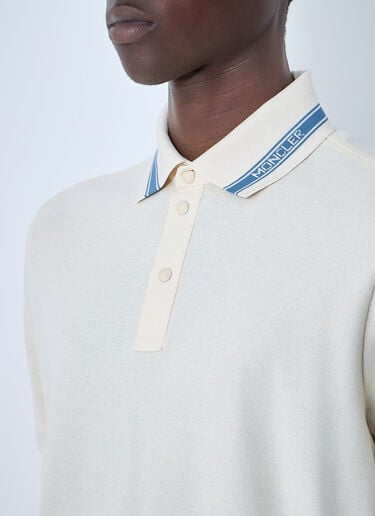 Moncler Polo Shirt with Contrast Collar White mon0164026