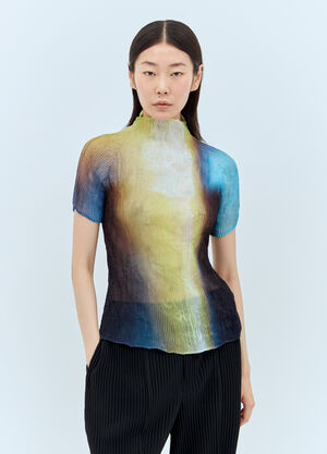 Issey Miyake Light Leak Chiffon Twist Top Grey ism0259009