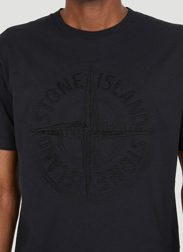 Stone Island Logo Embroidery T-Shirt Black sto0150053