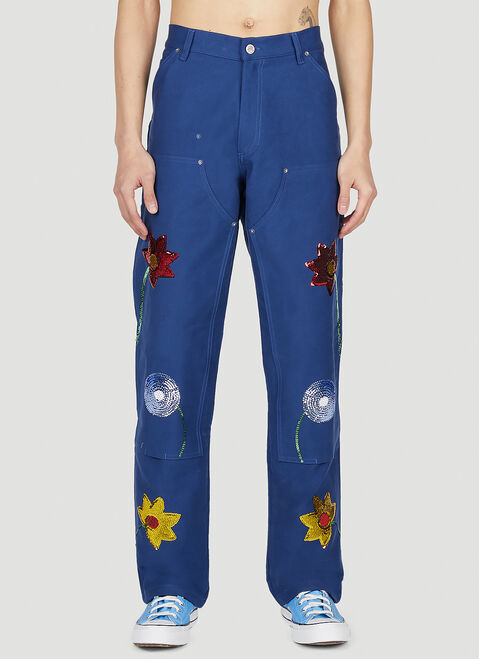 Sky High Farm Workwear Embroidered Cargo Pants Black skh0354011