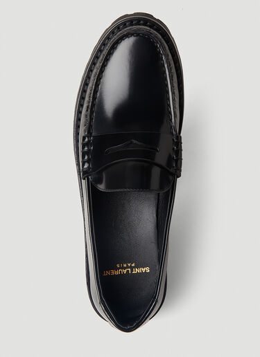 Saint Laurent Logo Plaque Loafers Black sla0251167