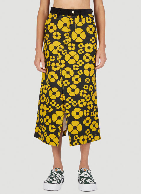 Marni x Carhartt Floral Print Skirt Green mca0250015