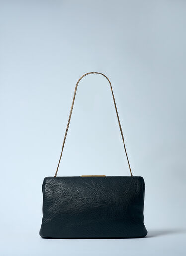 Saint Laurent Large Leather Clutch Black sla0258049