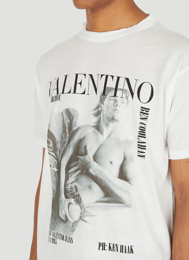 Valentino 아카이브 프린트 티셔츠 화이트 val0148013