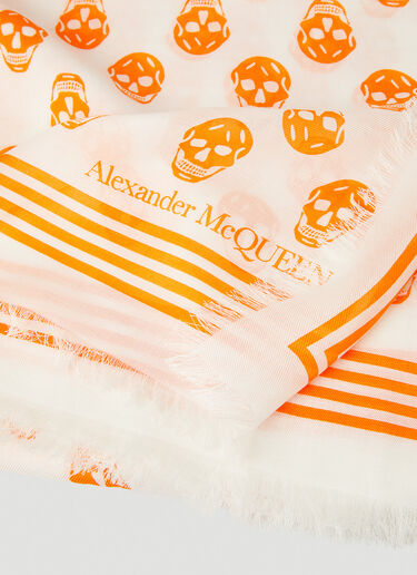 Alexander McQueen Skull Motif Biker Scarf Orange amq0248037